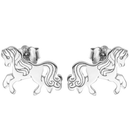 Stříbrné náušnice - kůň | Argento.cz