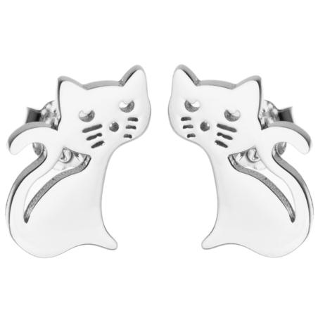 Stříbrné náušnice - kočka | Argento.cz
