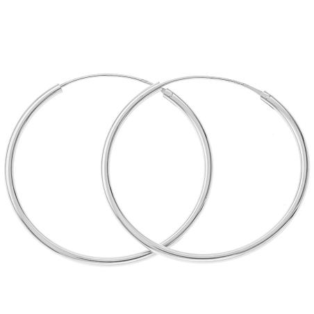 Stříbrné náušnice kruhy - průměr 40 mm | Argento.cz