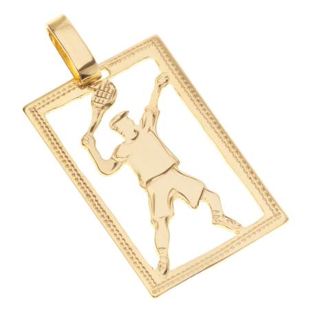 Pozlacený stříbrný přívěsek - tenista, s ručním gravírem | Argento.cz