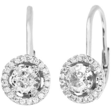 Stříbrné náušnice - čirý kulatý zirkon, čiré kulaté zirkony | Argento.cz