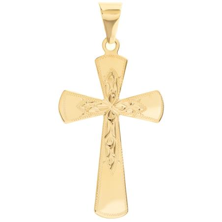 Pozlacený stříbrný přívěsek - křížek, s ručním gravírem | Argento.cz