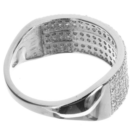 Stříbrný prsten - čiré kulaté zirkony | Argento.cz