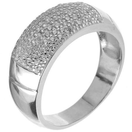 Stříbrný prsten - čiré kulaté zirkony | Argento.cz