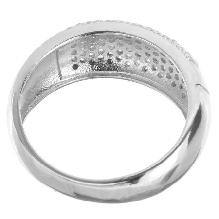 Stříbrný prsten - čiré kulaté zirkony | Argento.cz