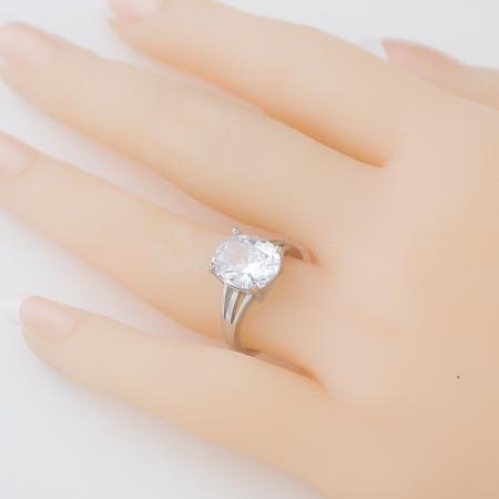 Stříbrný prsten - čirý oválný zirkon | Argento.cz