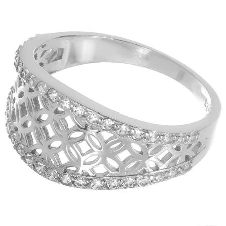 Stříbrný prsten - čiré kulaté zirkony | Argento.cz