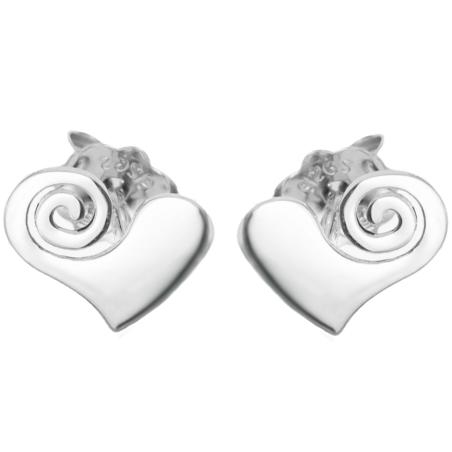 Stříbrné náušnice - srdíčka | Argento.cz