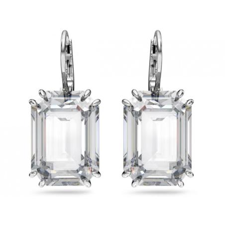Stříbrné náušnice - čirý zirkon ve tvaru obdélníku | Argento.cz