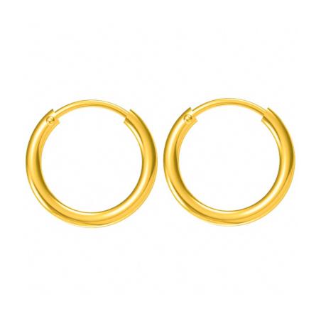 Pozlacené stříbrné náušnice kroužky - 10 mm průměr | Argento.cz