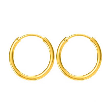 Pozlacené stříbrné náušnice kroužky - 12 mm průměr | Argento.cz