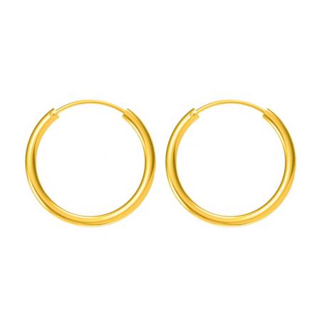 Pozlacené stříbrné náušnice kroužky - 16 mm průměr | Argento.cz