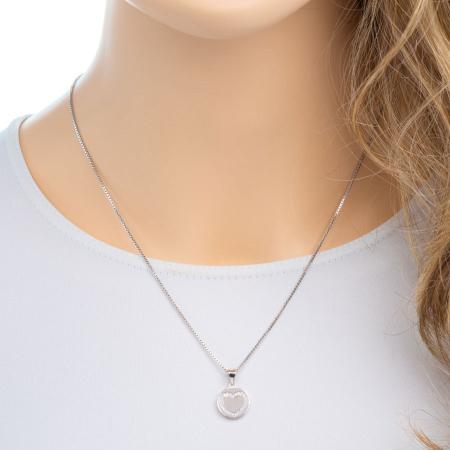 Stříbrný přívěsek - srdíčko, čiré kulaté zirkony | Argento.cz