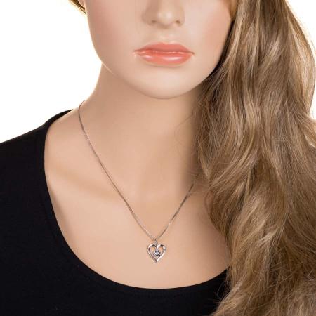 Stříbrný přívěsek - labka, srdíčko, černá glazura | Argento.cz