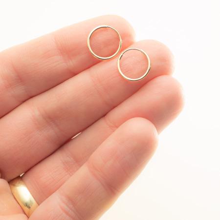 Zlaté náušnice kroužky - 13 mm průměr | Argento.cz