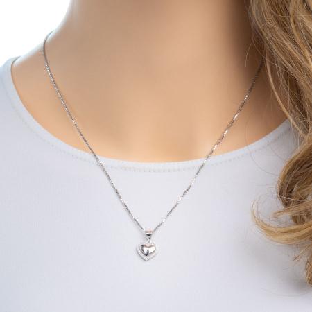 Stříbrný přívěsek - srdíčko, čiré kulaté zirkony | Argento.cz