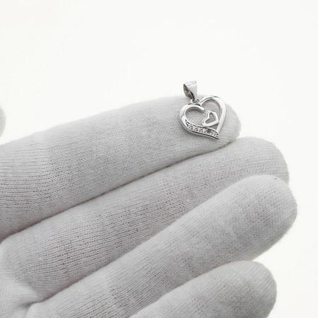 Stříbrný přívěsek - srdíčko, čiré kulaté zirkony | Argento.cz