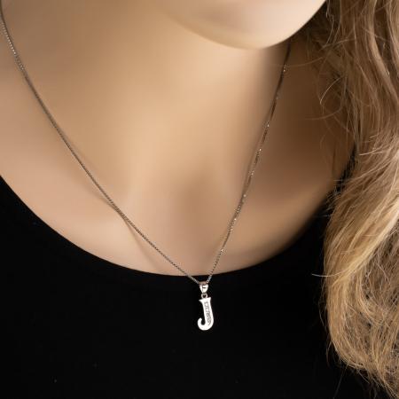 Stříbrný přívěsek - písmeno J, čiré kulaté zirkony | Argento.cz