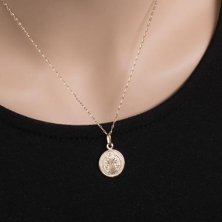 Zlatý přívěsek - medailka sv. Benedikta | Argento.cz