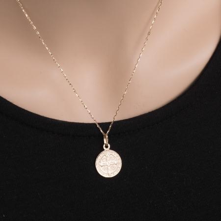 Zlatý přívěsek - medailka sv. Benedikta | Argento.cz