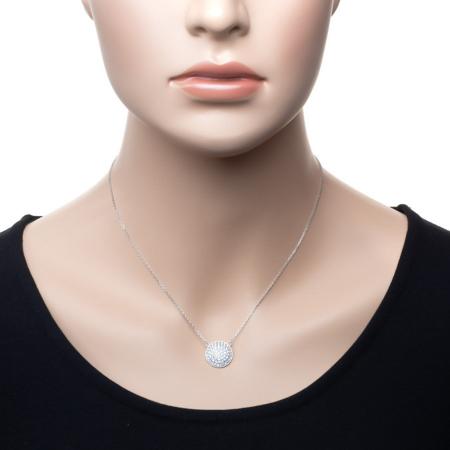 Stříbrný náhrdelník - čiré kulaté zirkony, délka 43 až 46 cm | Argento.cz