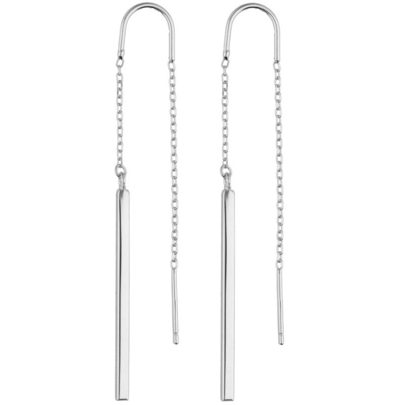 Stříbrné náušnice s řetízkem | Argento.cz