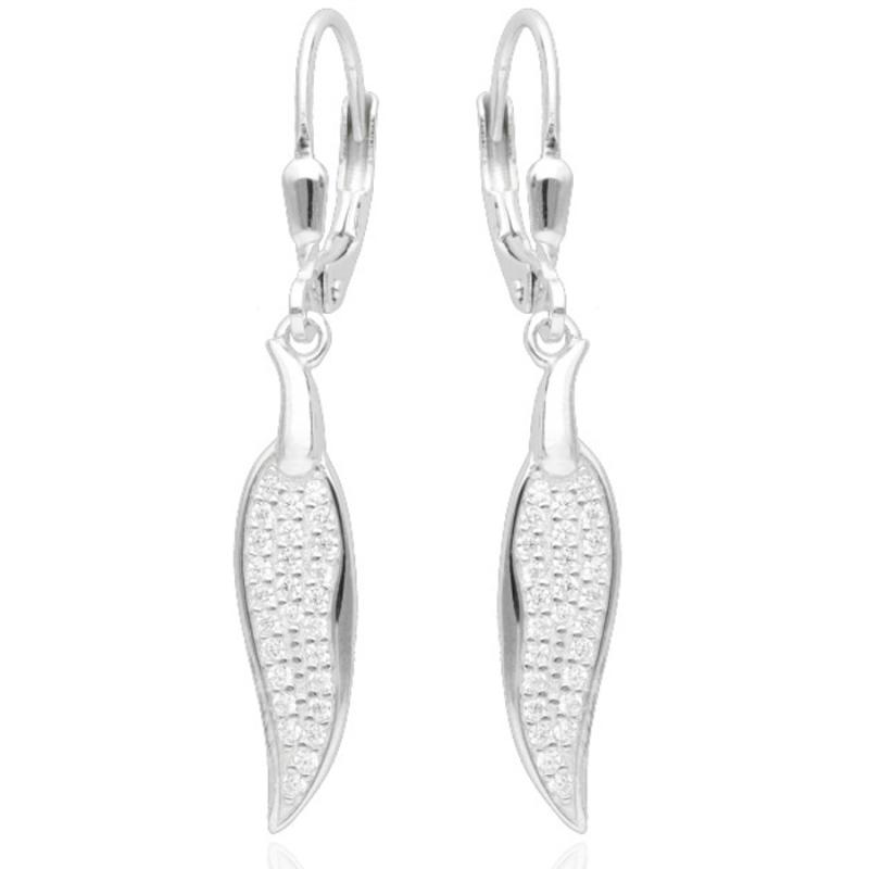 Stříbrné náušnice - čiré kulaté zirkony | Argento.cz