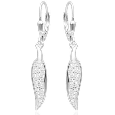 Stříbrné náušnice - čiré kulaté zirkony | Argento.cz