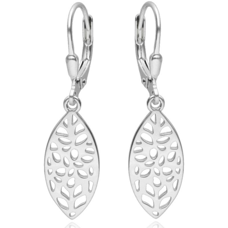 Stříbrné náušnice - list | Argento.cz