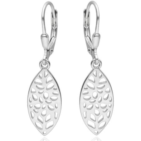 Stříbrné náušnice - list | Argento.cz