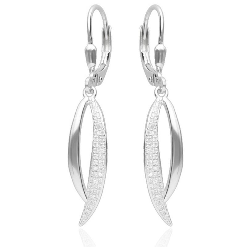 Stříbrné náušnice - čiré kulaté zirkony | Argento.cz