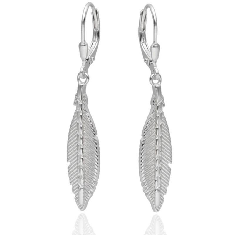 Stříbrné náušnice - list | Argento.cz