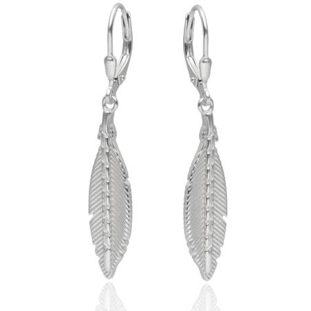 Stříbrné náušnice - list | Argento.cz