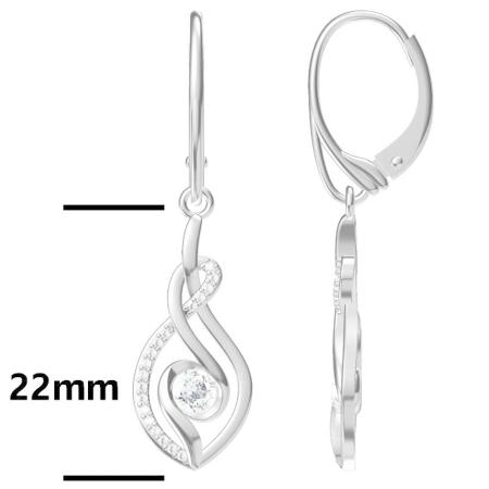 Stříbrné náušnice - čiré kulaté zirkony | Argento.cz