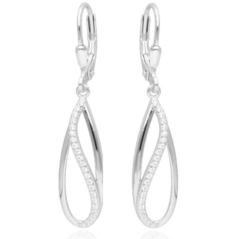 Stříbrné náušnice - čiré kulaté zirkony | Argento.cz