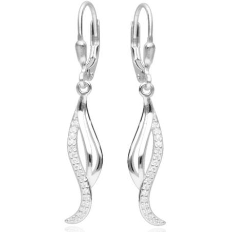 Stříbrné náušnice - čiré kulaté zirkony | Argento.cz