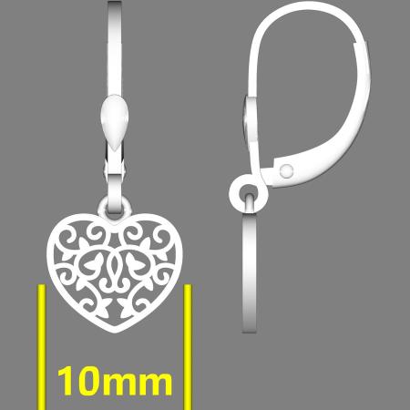 Stříbrné náušnice - srdíčka | Argento.cz