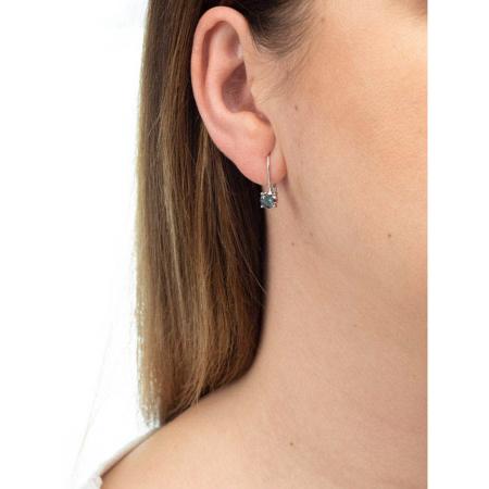 Stříbrné náušnice - kulatý zirkon Vitrail Light | Argento.cz