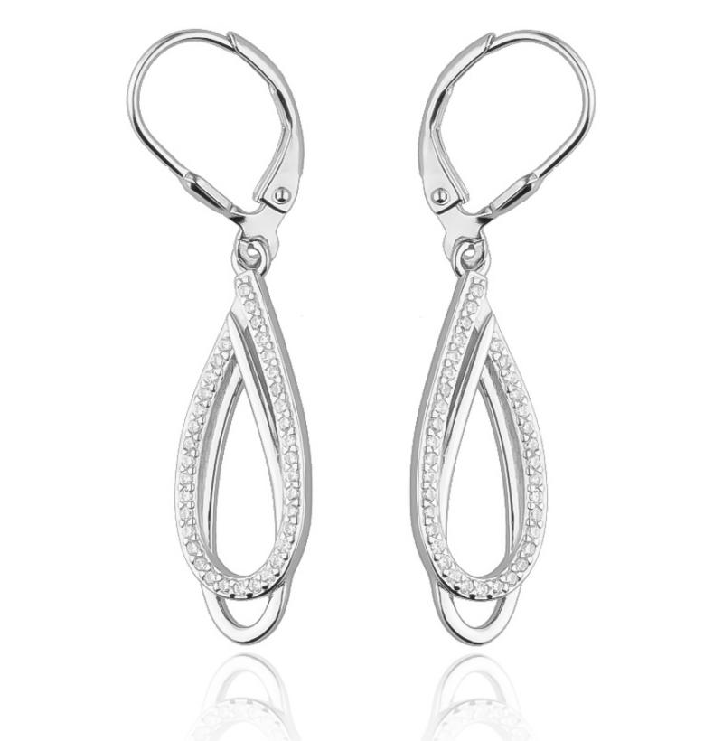 Stříbrné náušnice - čiré kulaté zirkony | Argento.cz