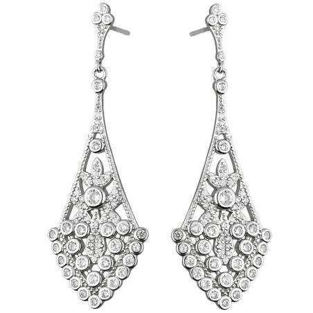 Stříbrné náušnice - čiré kulaté zirkony | Argento.cz