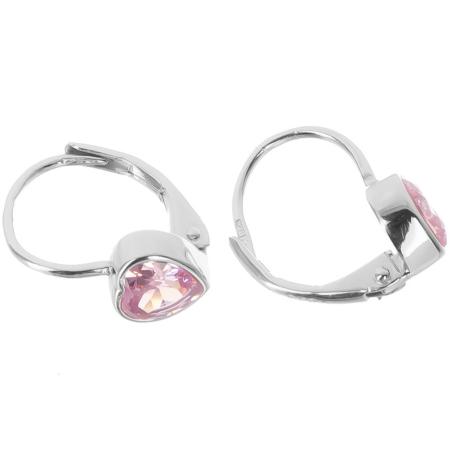 Stříbrné náušnice - srdíčka, zirkon ve tvaru srdíčka | Argento.cz