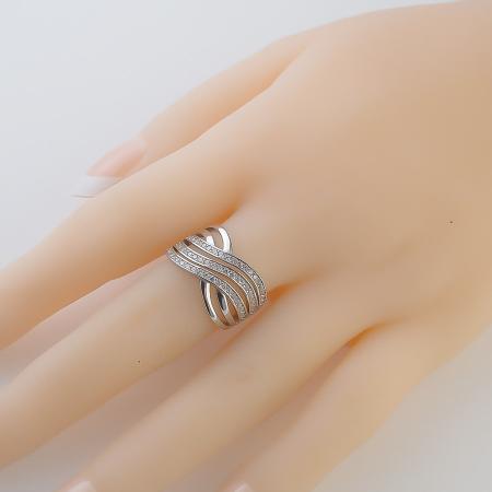 Stříbrný prsten - čiré kulaté zirkony | Argento.cz