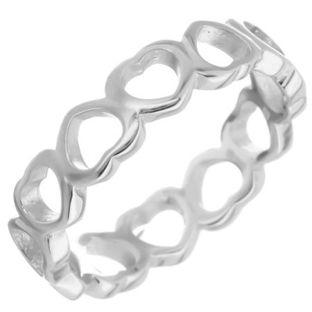 Stříbrný prsten - obroučka, srdíčko | Argento.cz