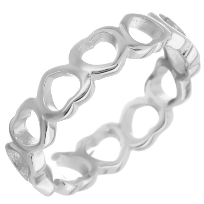 Stříbrný prsten - obroučka, srdíčko | Argento.cz