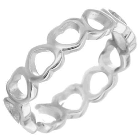 Stříbrný prsten - obroučka, srdíčko | Argento.cz