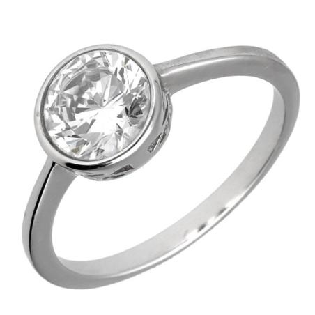 Stříbrný prsten - čirý kulatý zirkon | Argento.cz