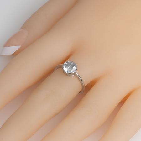 Stříbrný prsten - čirý kulatý zirkon | Argento.cz