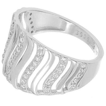 Stříbrný prsten - čiré kulaté zirkony | Argento.cz