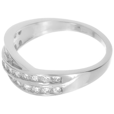 Stříbrný prsten - čiré kulaté zirkony | Argento.cz