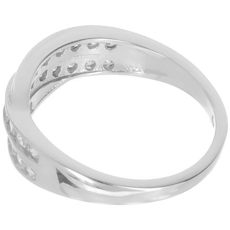 Stříbrný prsten - čiré kulaté zirkony | Argento.cz